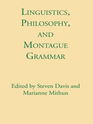 cover image of Linguistics, Philosophy, and Montague Grammar